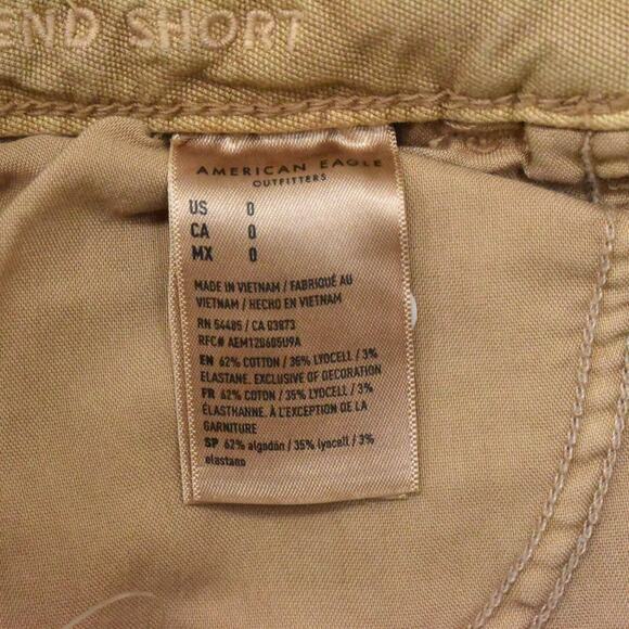 NEW American Eagle Women's Size 0 Boyfriend Shorts Beige Regular Cotton - Picture 7 of 8